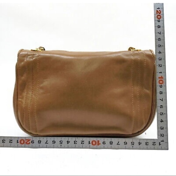 Chanel Brown Satin Vintage CC Flap Bag crossbody leather‎ purse - Picture 6 of 11